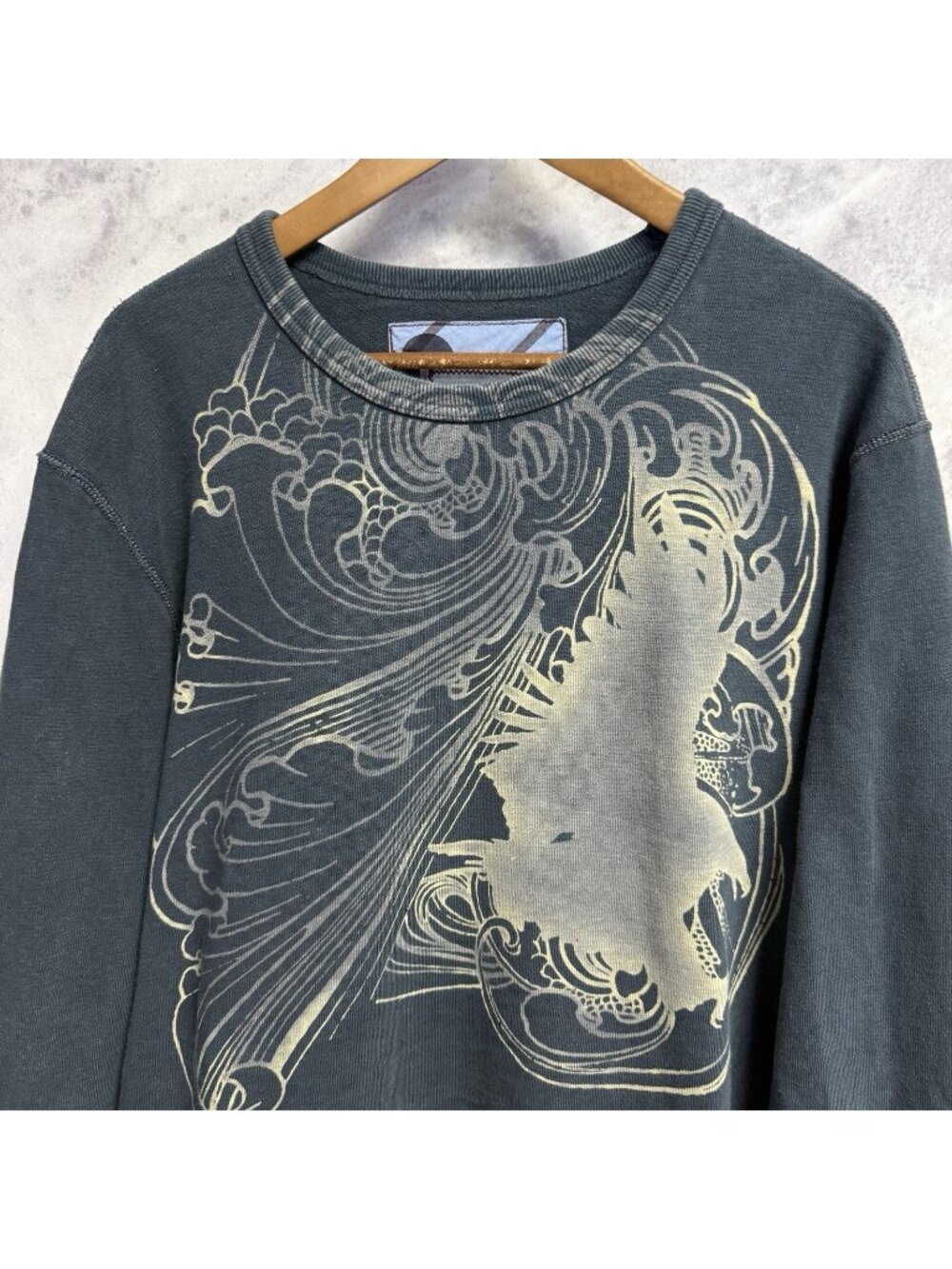 Vintage Gap Round Neck Sweatshirt Mens XL Blue Eagle & Wind Graphic Print